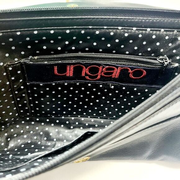 Ungaro Canvas Leather Clutch Bag - Picture 3 of 6